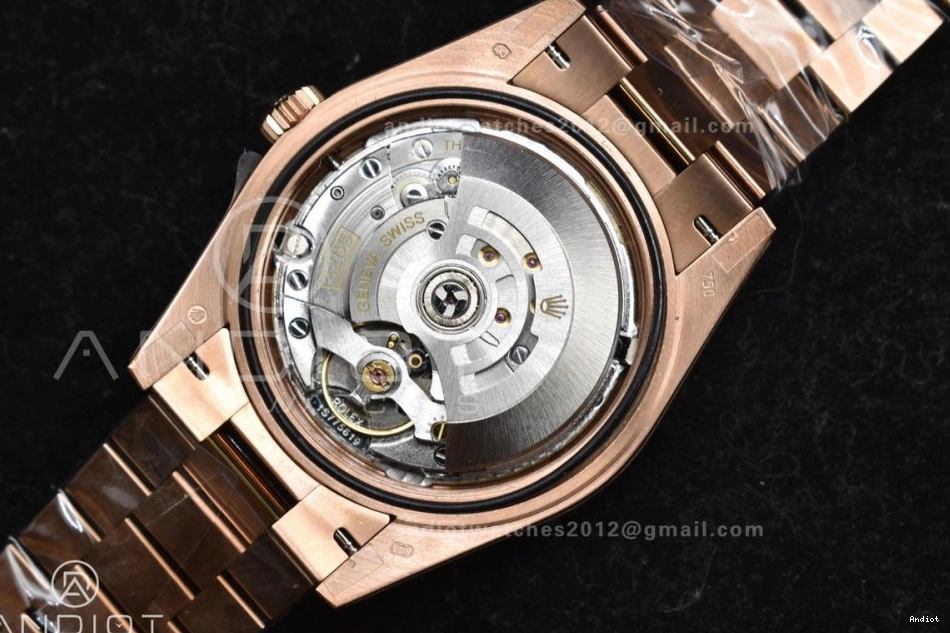 President RG On Crystal Markers GMF Dial Bracelet 40 DayDate 904L A3255 Steel Meteorite 0203